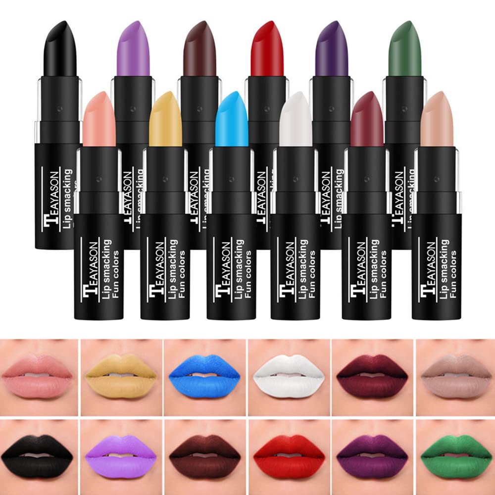 Amazon.com : BIOKUSY 12 Colors Vivid Vampire Matte Lipstick Set